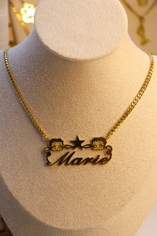 Betty Boop star name necklace
