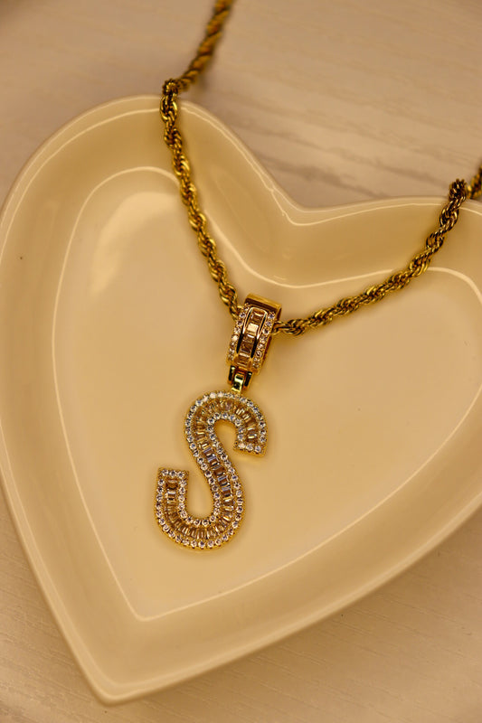 Blinged Initial Necklace
