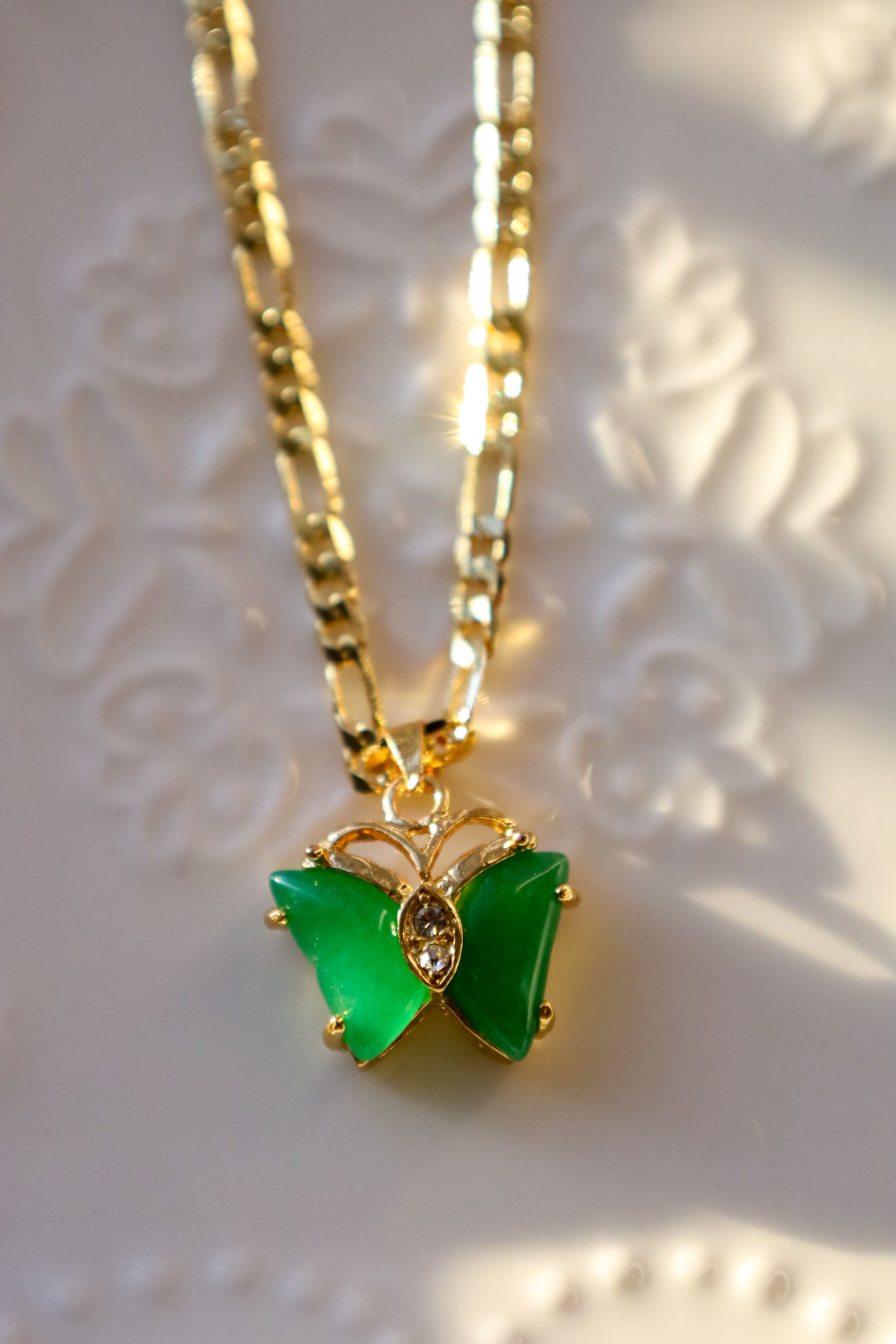 Jade butterfly necklace