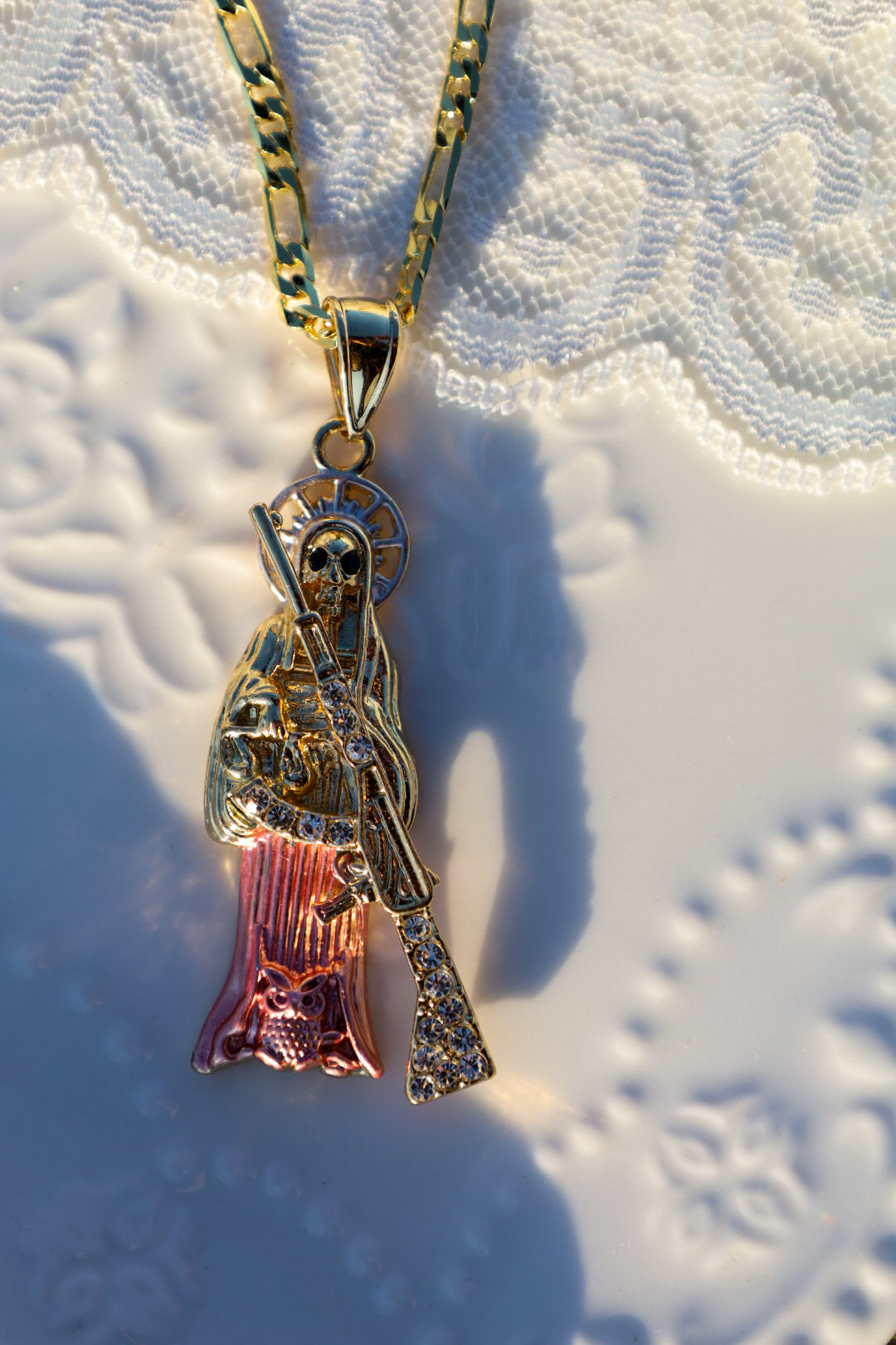 Santa Muerte X Ak necklace