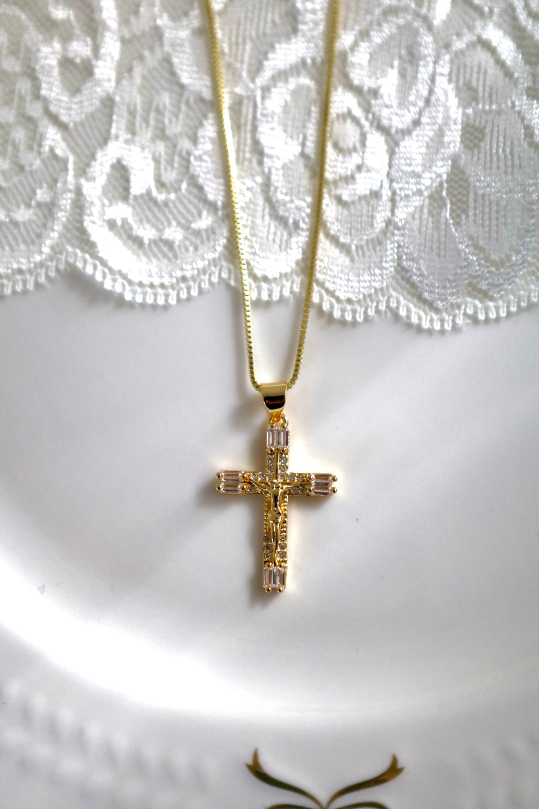 Mini Jesus cross necklace