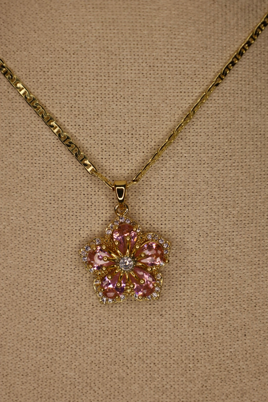 Pink azalea necklace