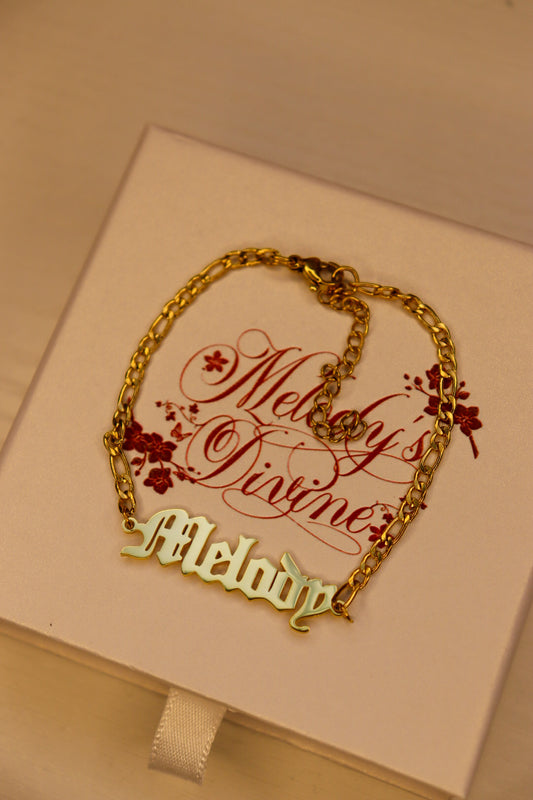 Old English name bracelet