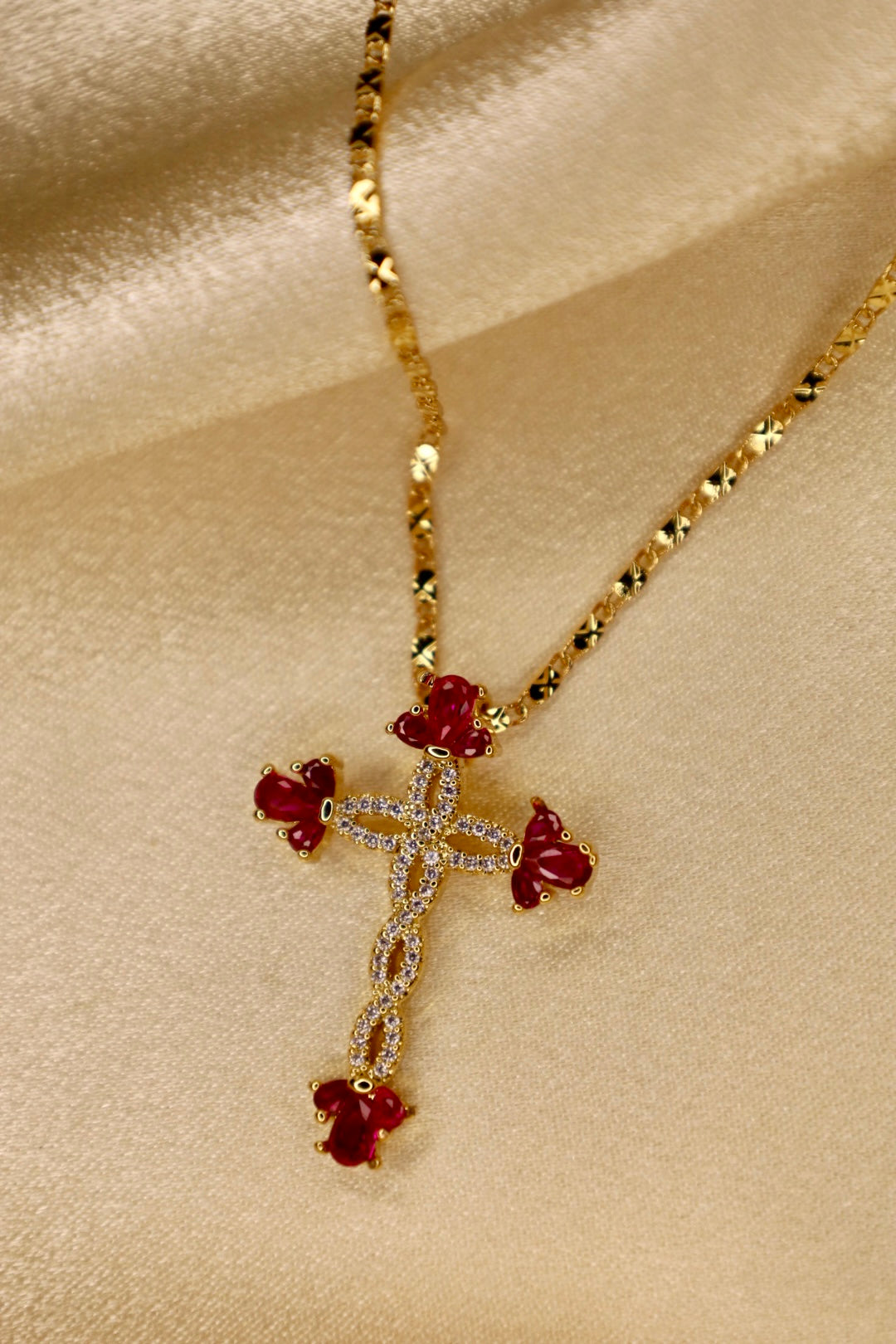 “Cecily” cross necklace