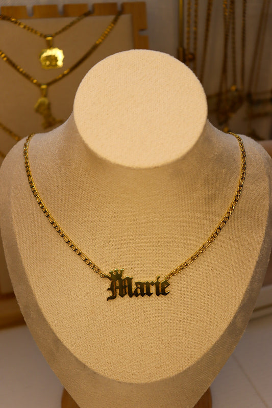 Divine Old English name necklace