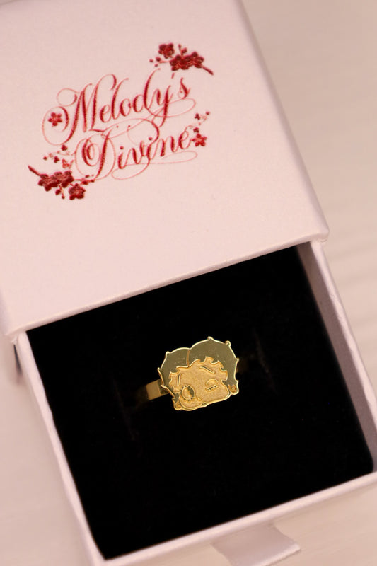 Betty Boop Wink Ring – 18k Gold Plated