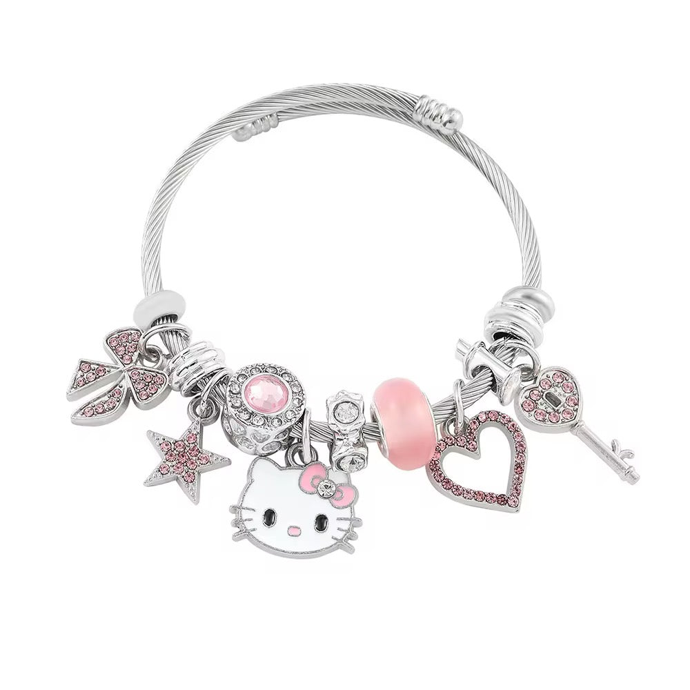 Silver hk charm bracelet