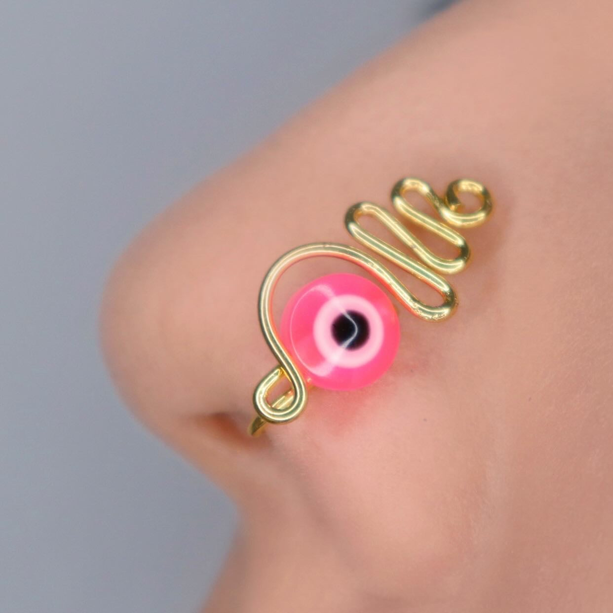 pink evil eye nose cuff 🧿💕