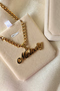 His custom name necklace