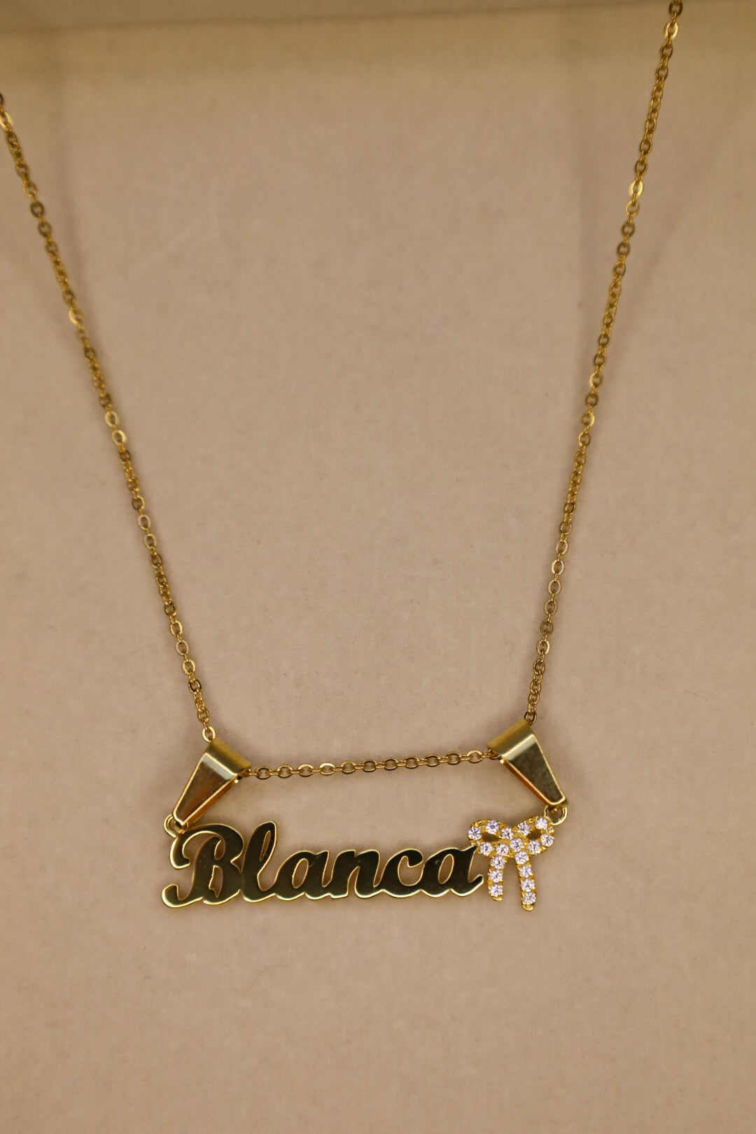Coquette custom name necklace