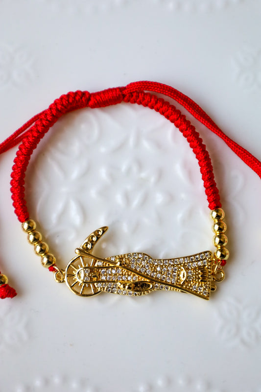 Gold plated santa muerte bracelet