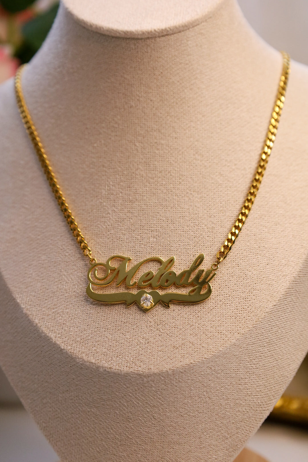 Diamond custom name necklace