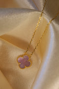 Pink Clover Necklace