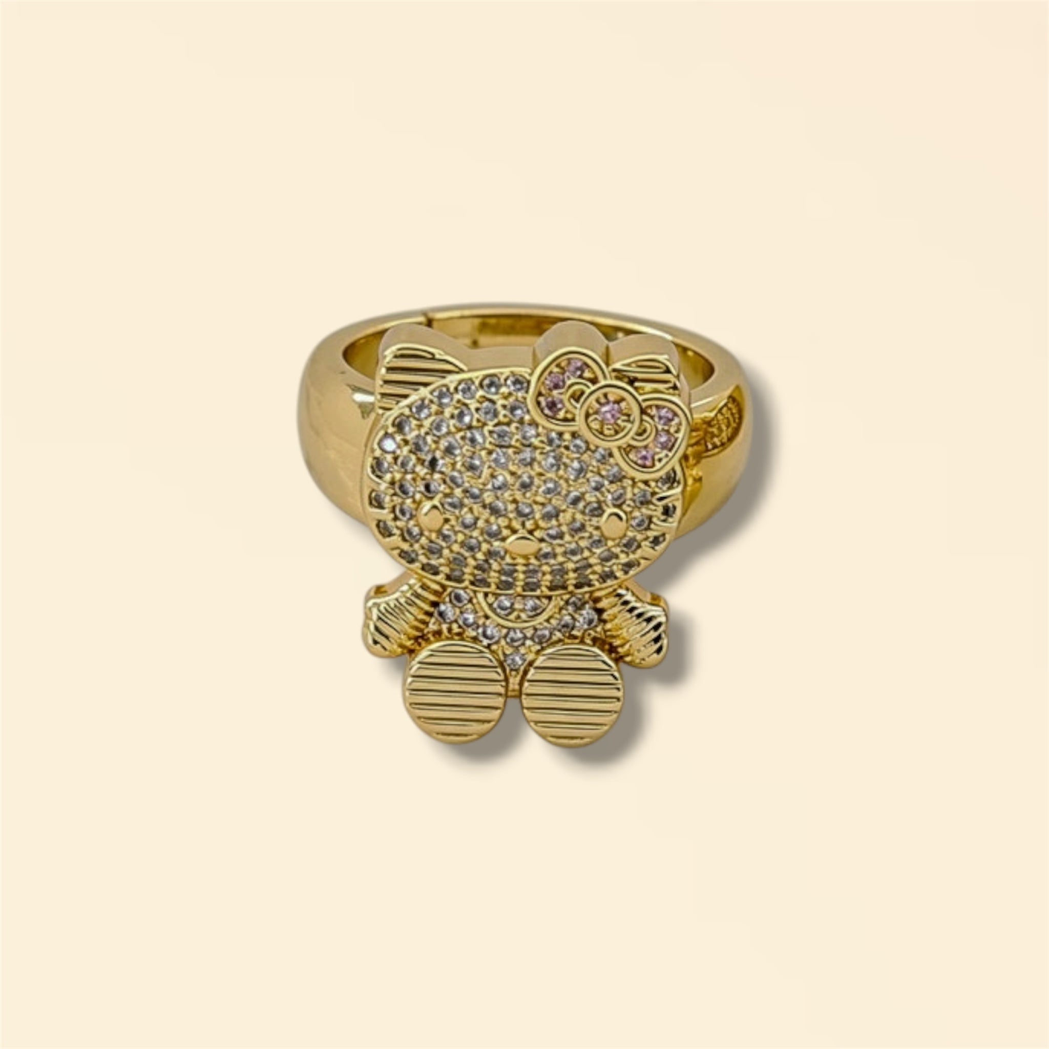 Chunky Icy Kitty Ring