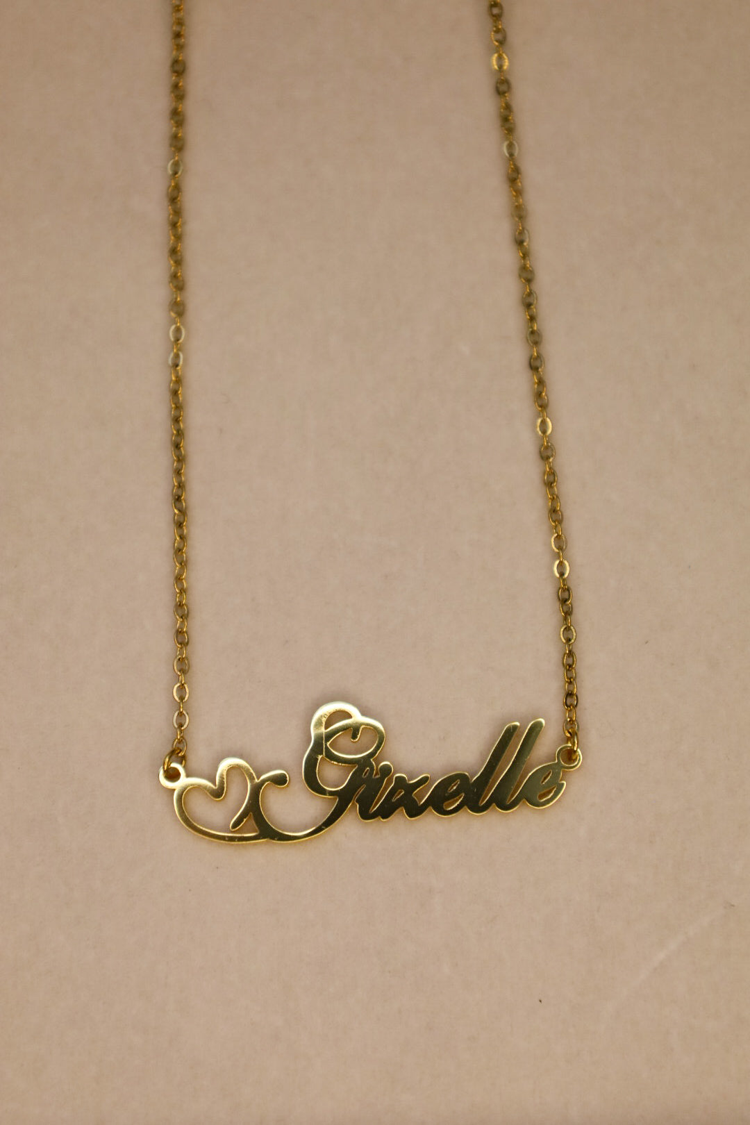 Cursive heart custom name necklace