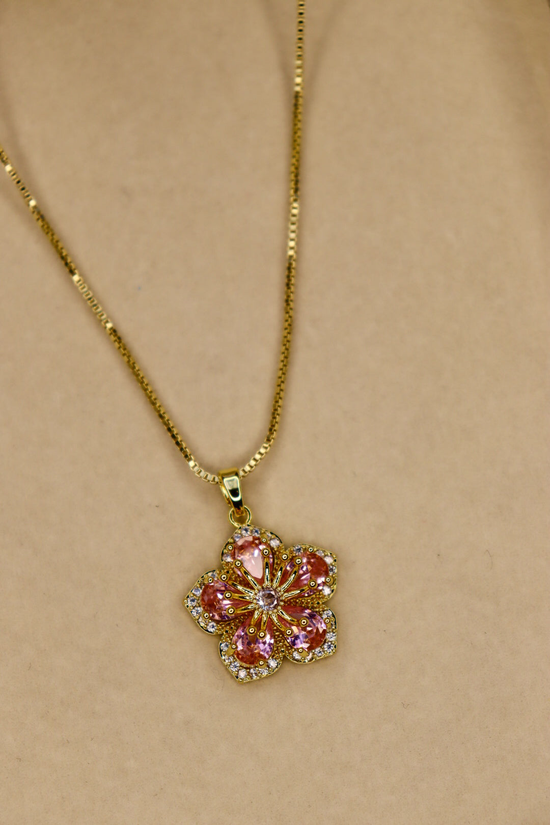 Pink azalea necklace