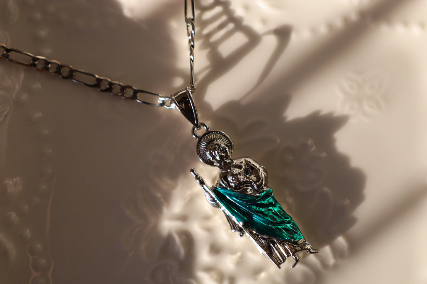 Silver San Judas necklace
