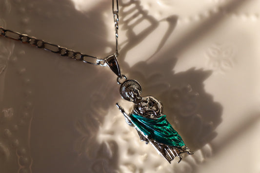 Silver San Judas necklace