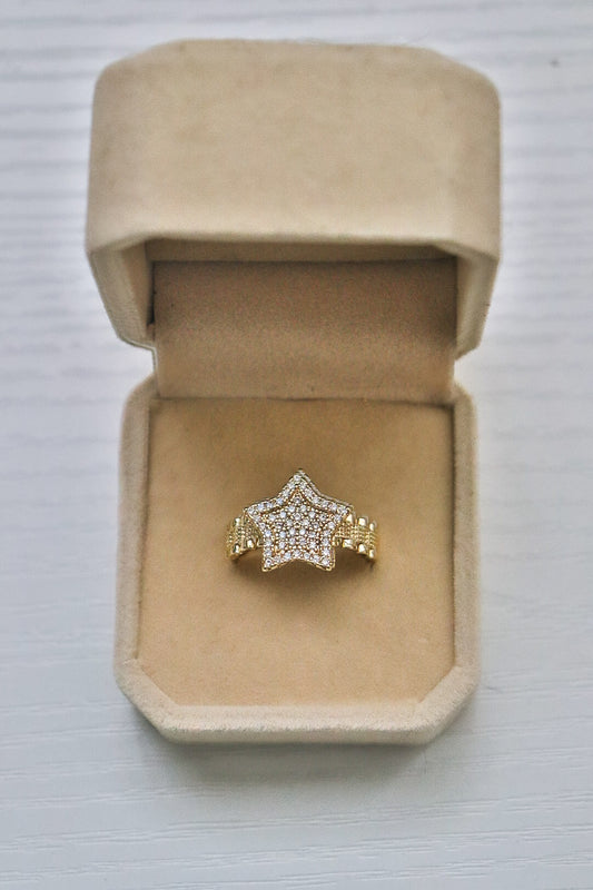 Iced Out Star Ring