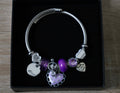 Purple heart charm bracelet