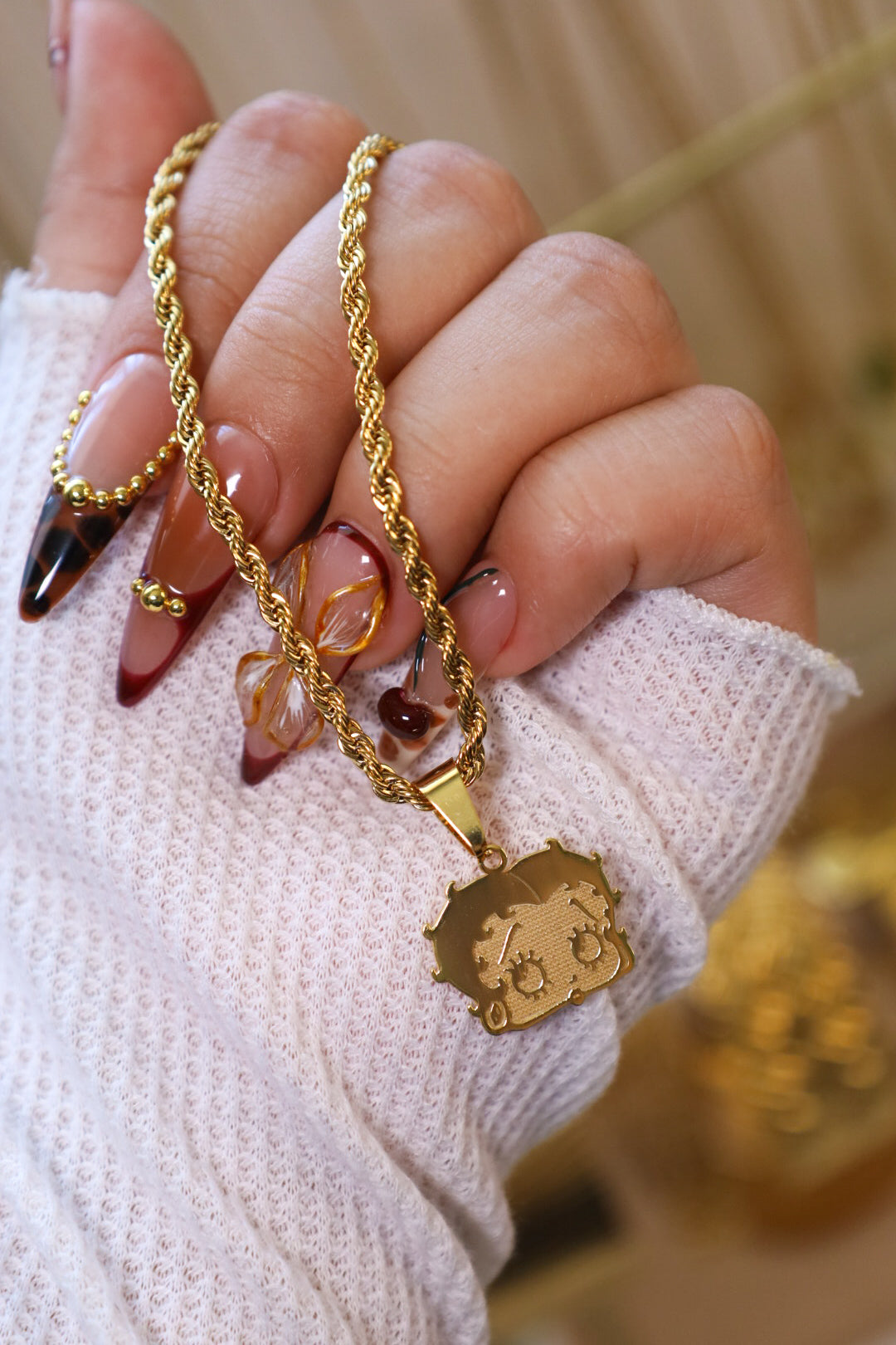 Betty Boop Face Necklace