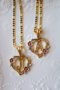 Heart initial necklace ꨄ