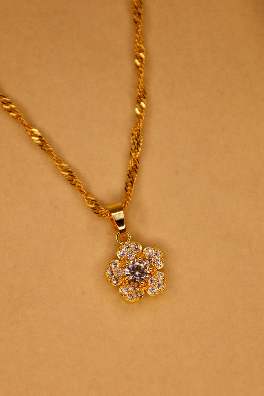 Blinged out hibiscus necklace