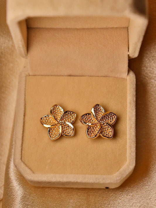 Plumeria Stud Earrings