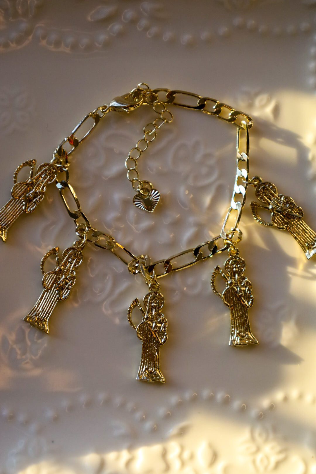 Gold Santa Muerte bracelet