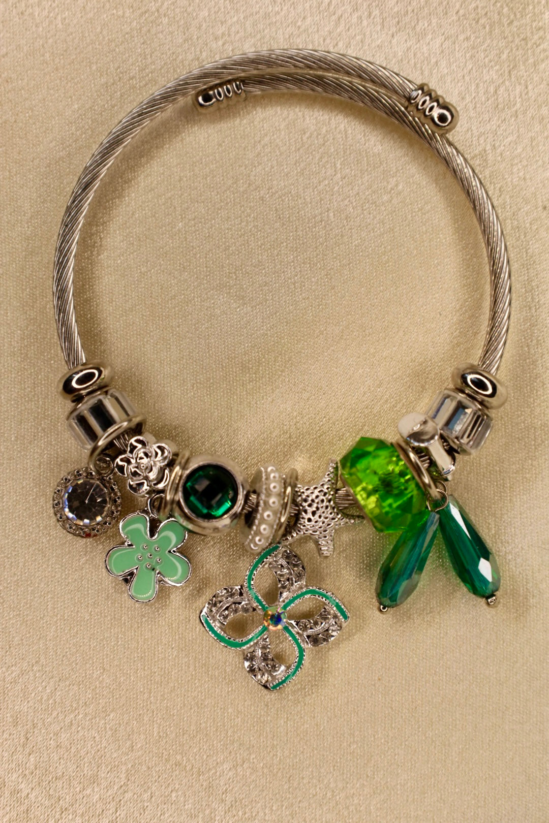 Green charm bracelet