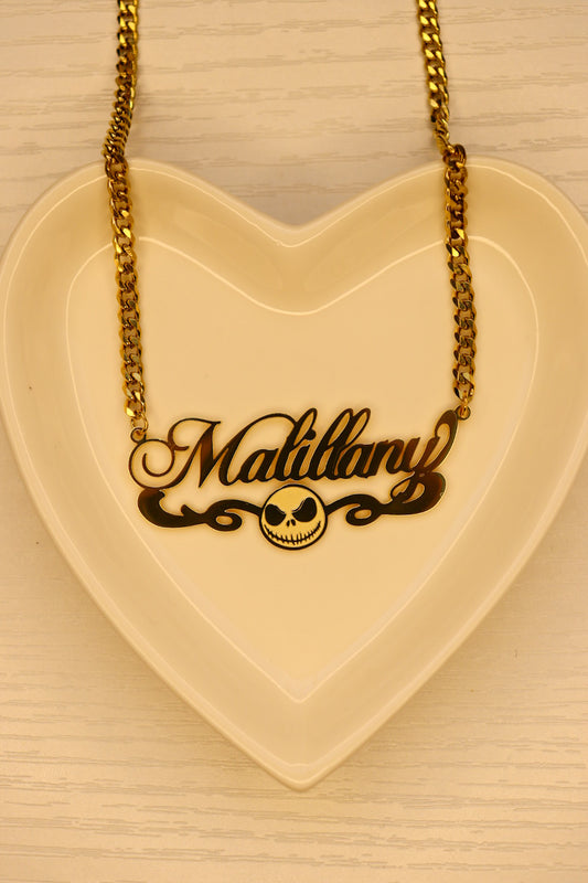 Jack Face Name Necklace