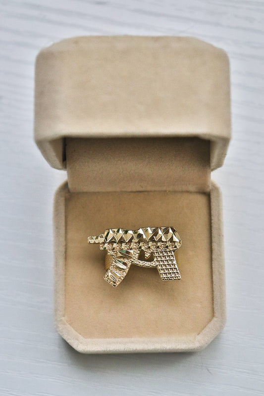 Gold AK U Ring
