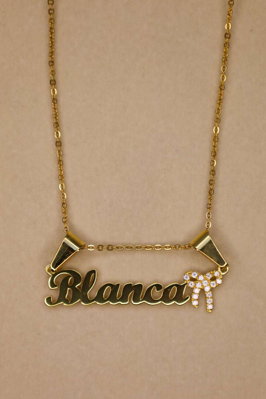 Coquette custom name necklace