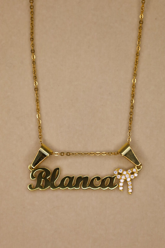 Coquette custom name necklace