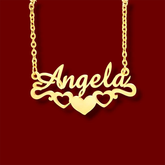 Triple Heart Name Necklace
