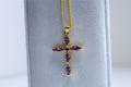 Purple cross necklace