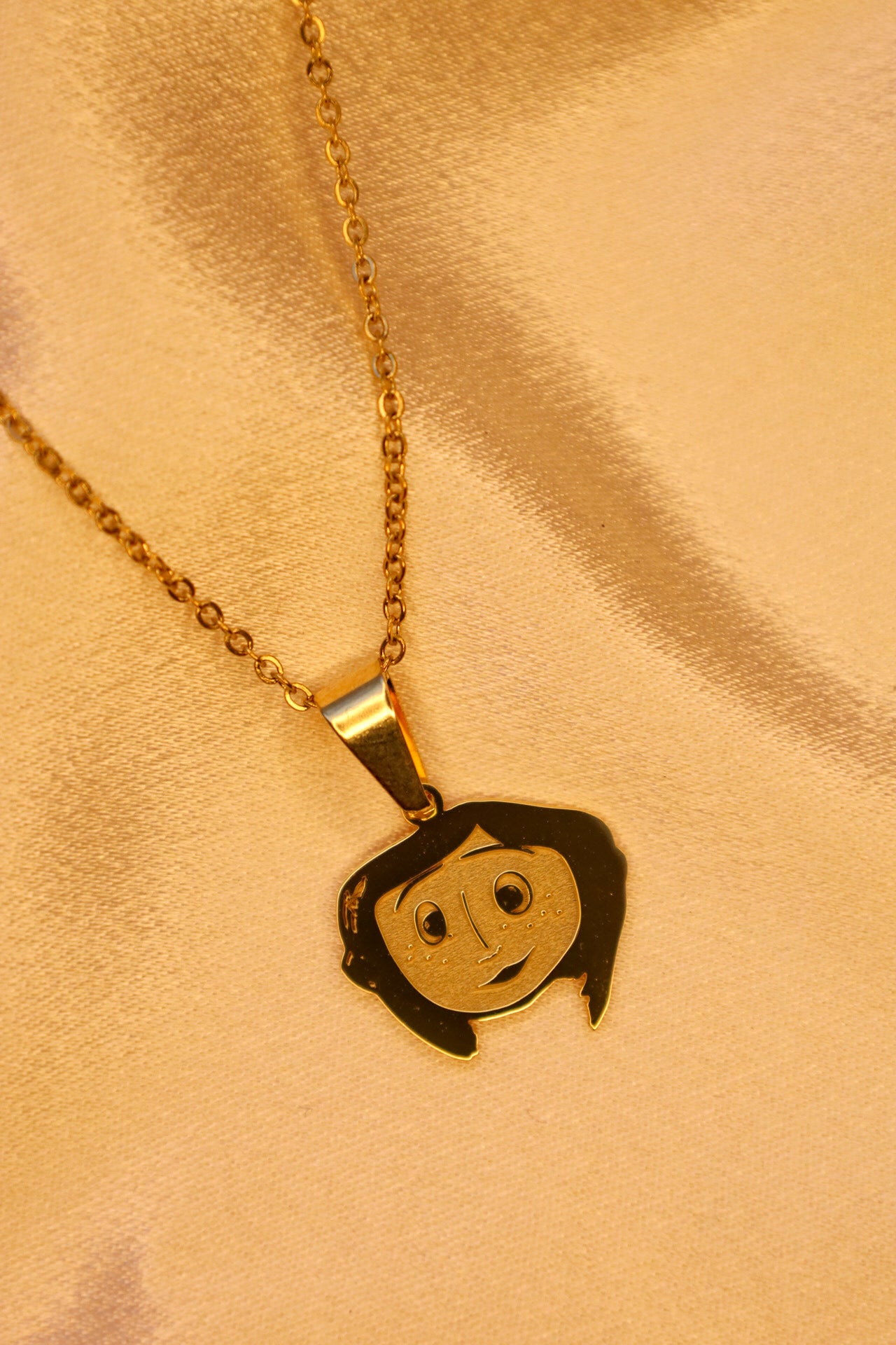 Coraline Face Pendant Necklace