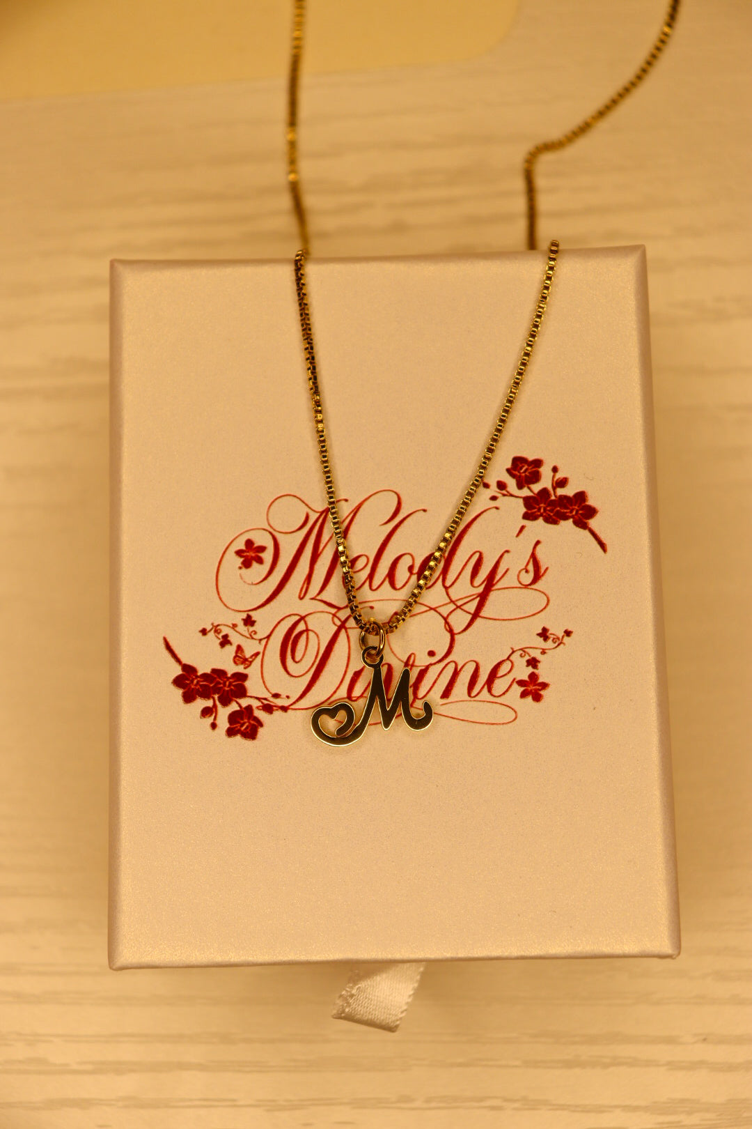 Cursive Heart Initial Necklace