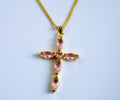 Pink cross necklace