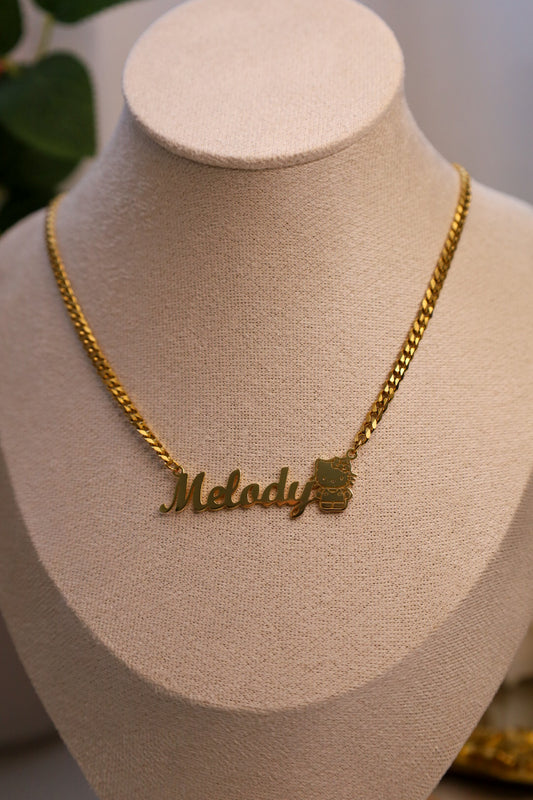 Custom Engraved Hello Kitty Full Body Name Necklace