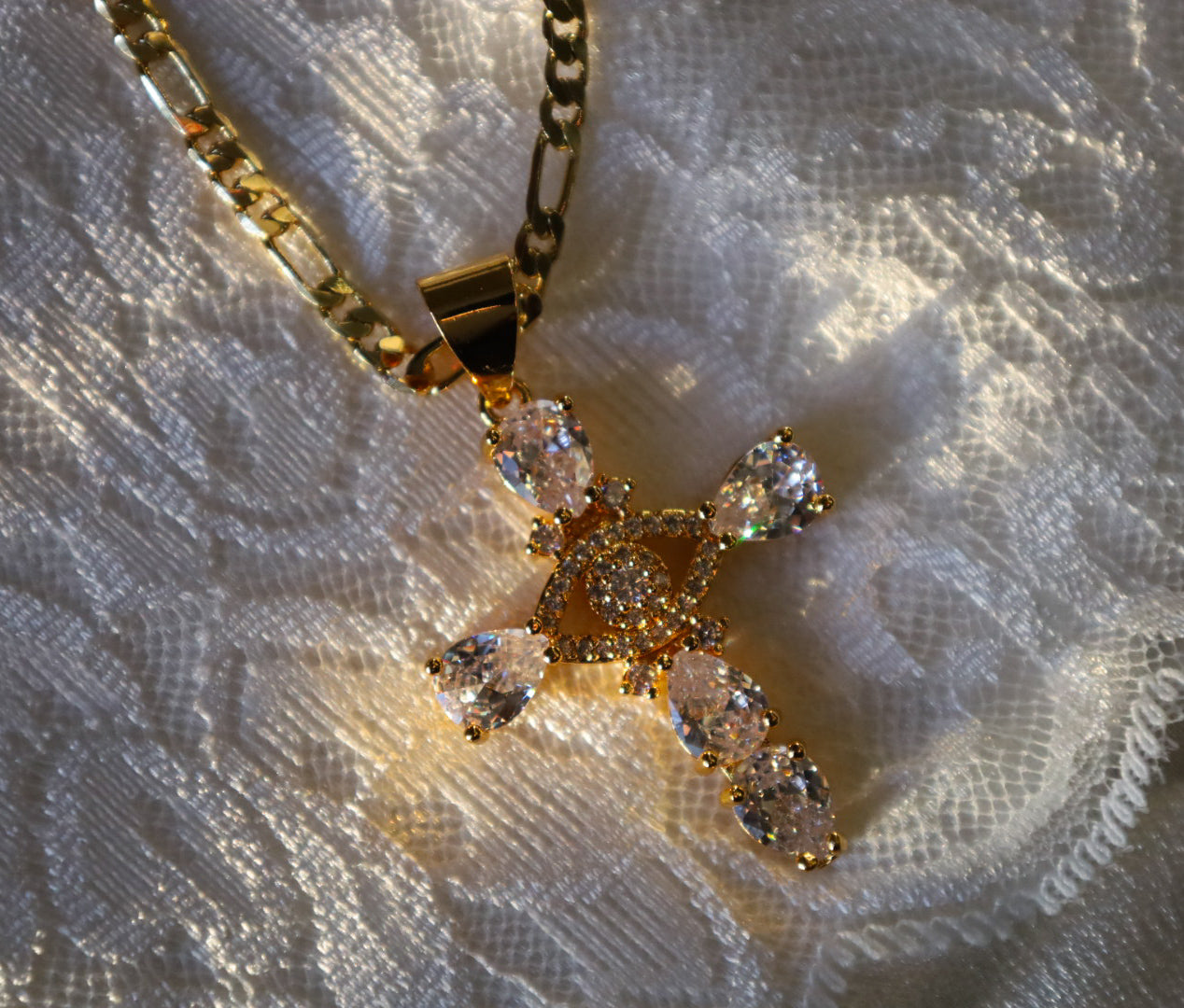 Diamond cross necklace