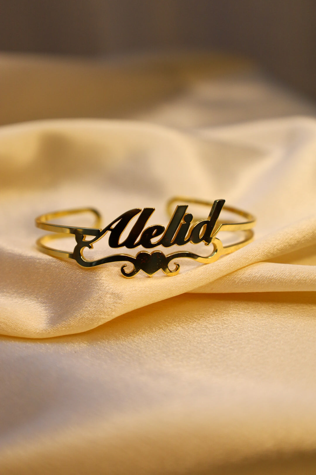 Custom Heart Cuff Bracelet