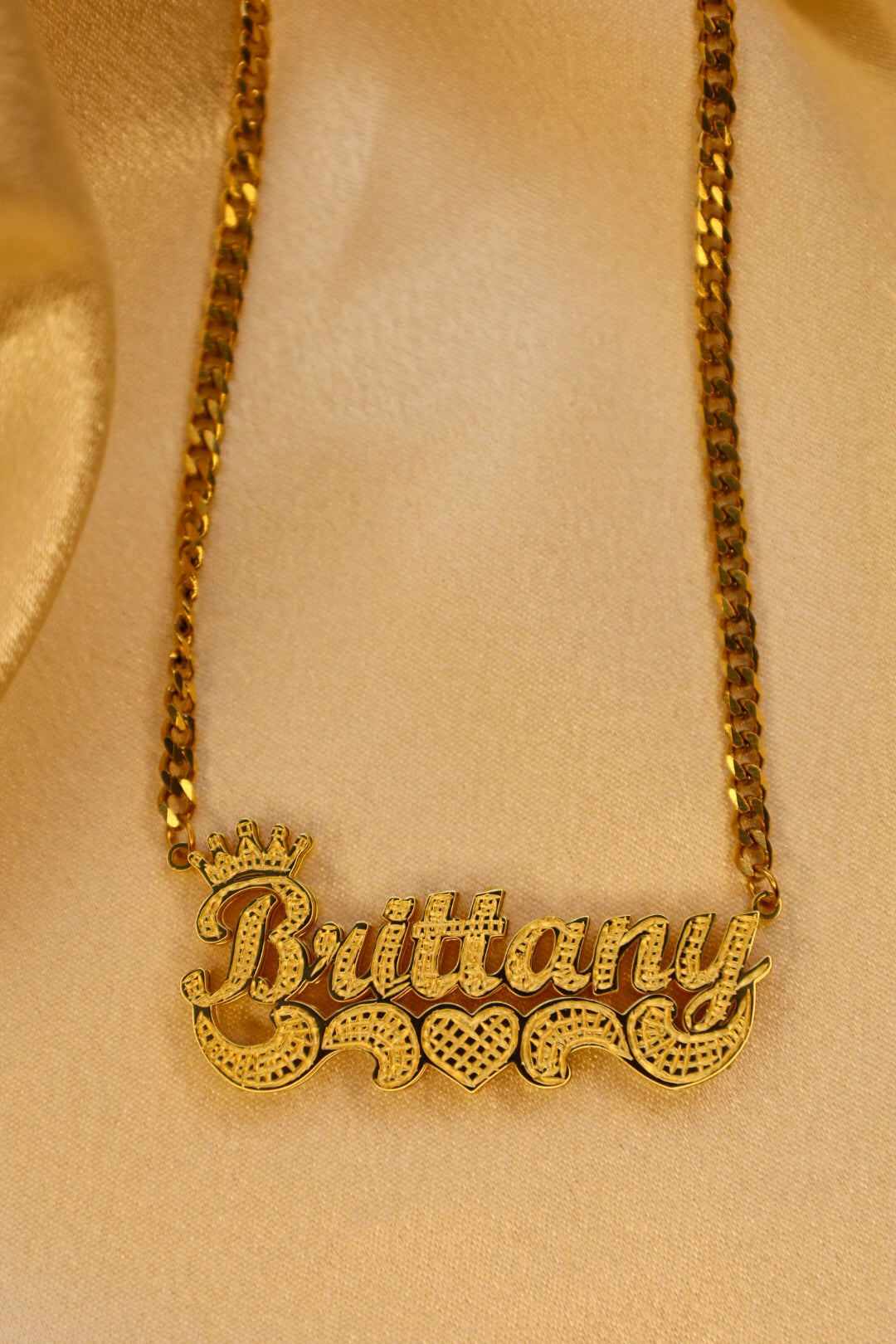 Custom 3D Crown Nameplate Necklace