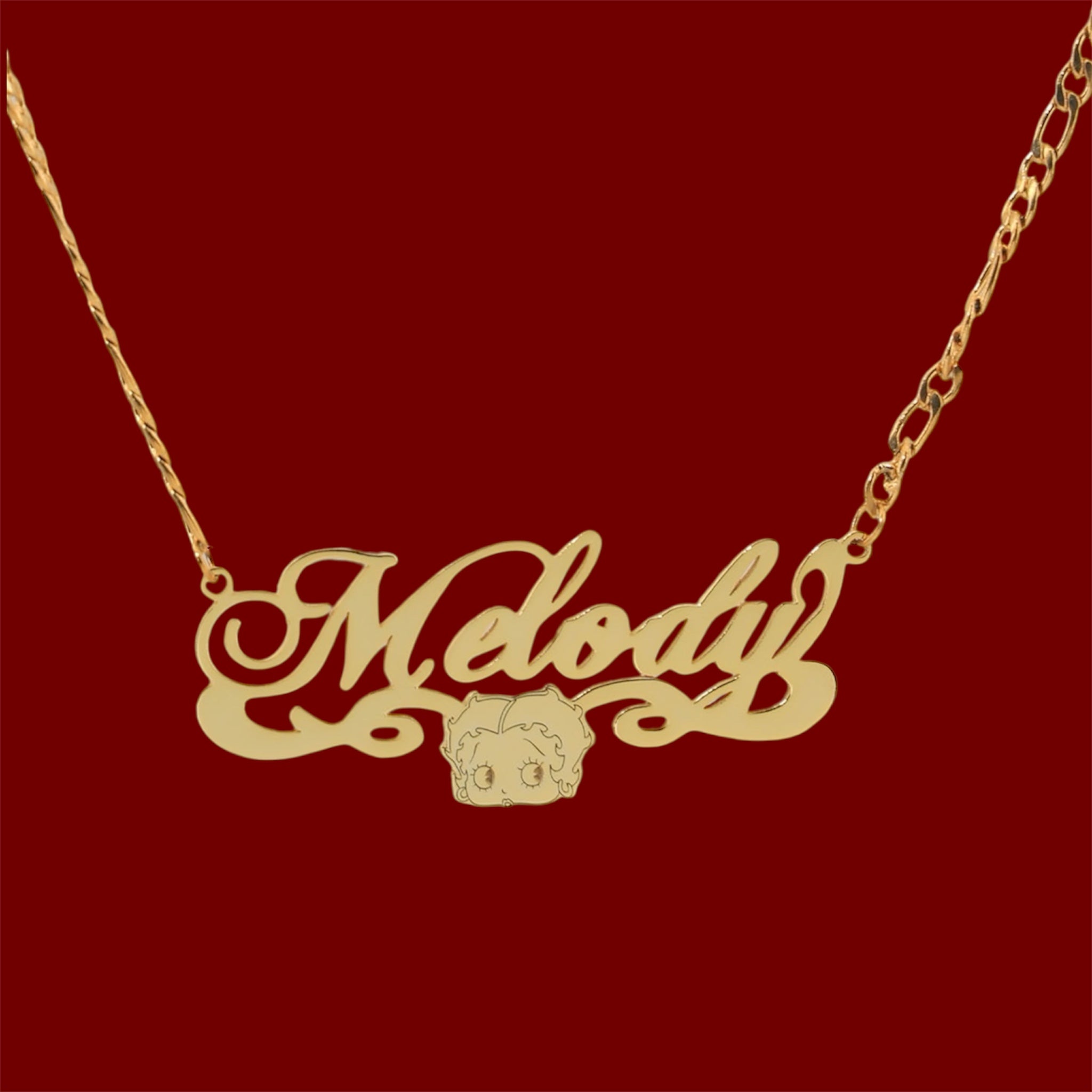 Betty Boop custom name necklace