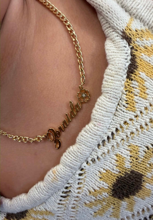 Hibiscus Custom Name Necklace