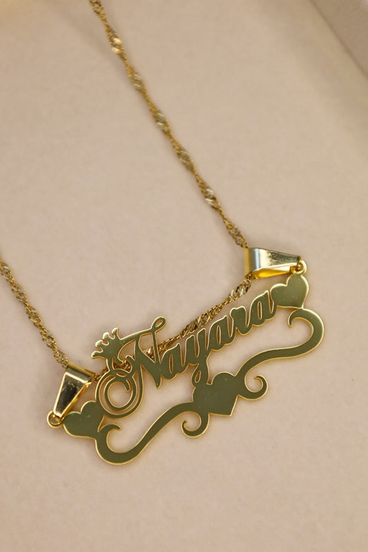 Golden Princess Nameplate Necklace