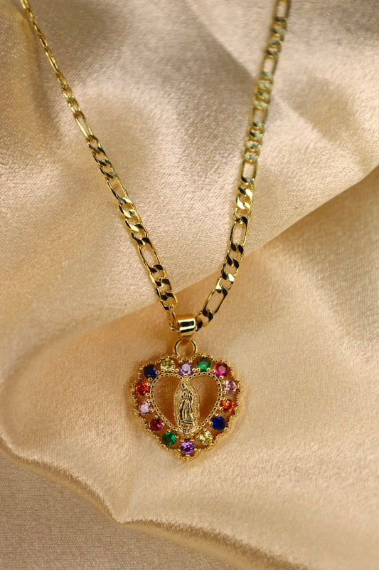 Arcoíris virgencita necklace