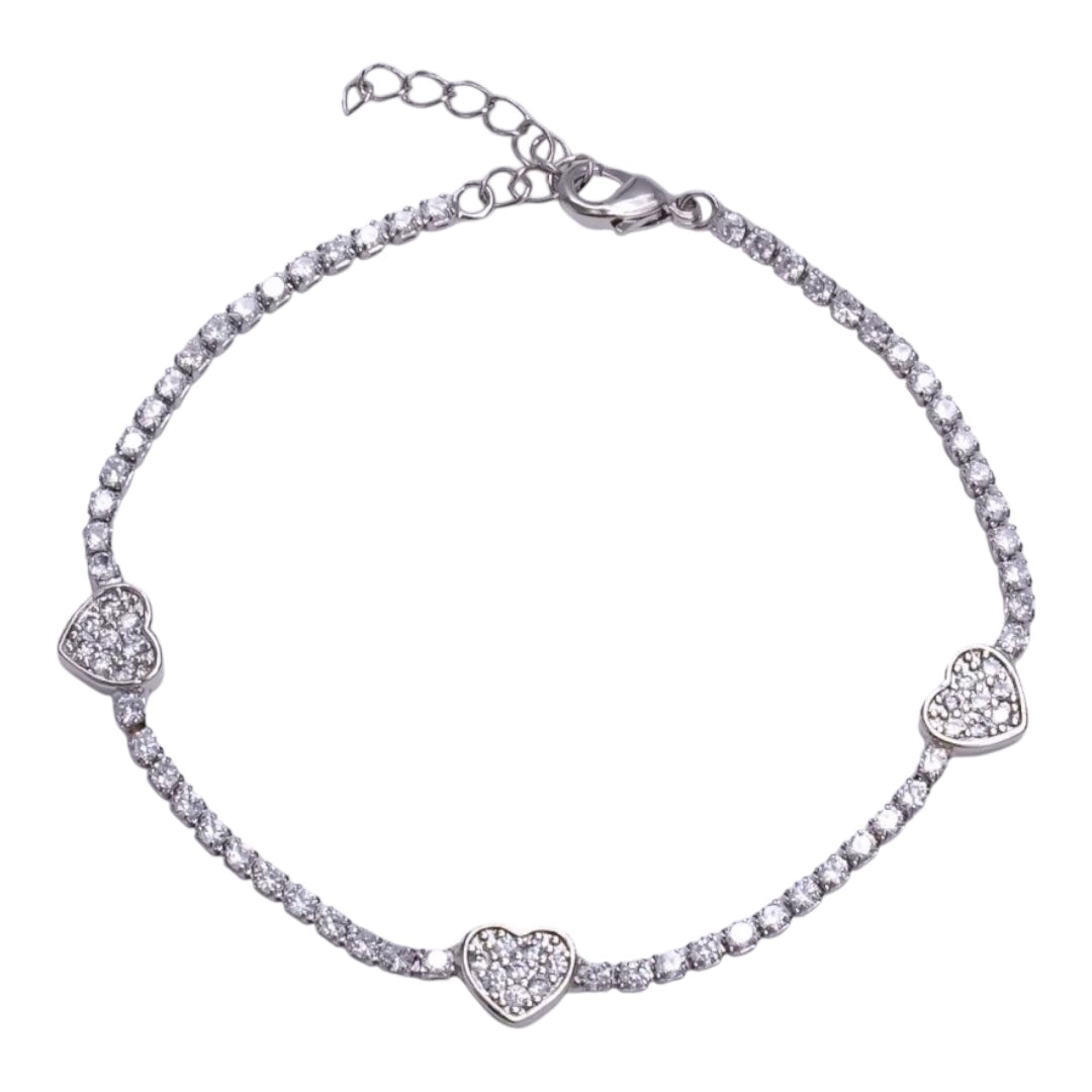 Icy heart bracelet