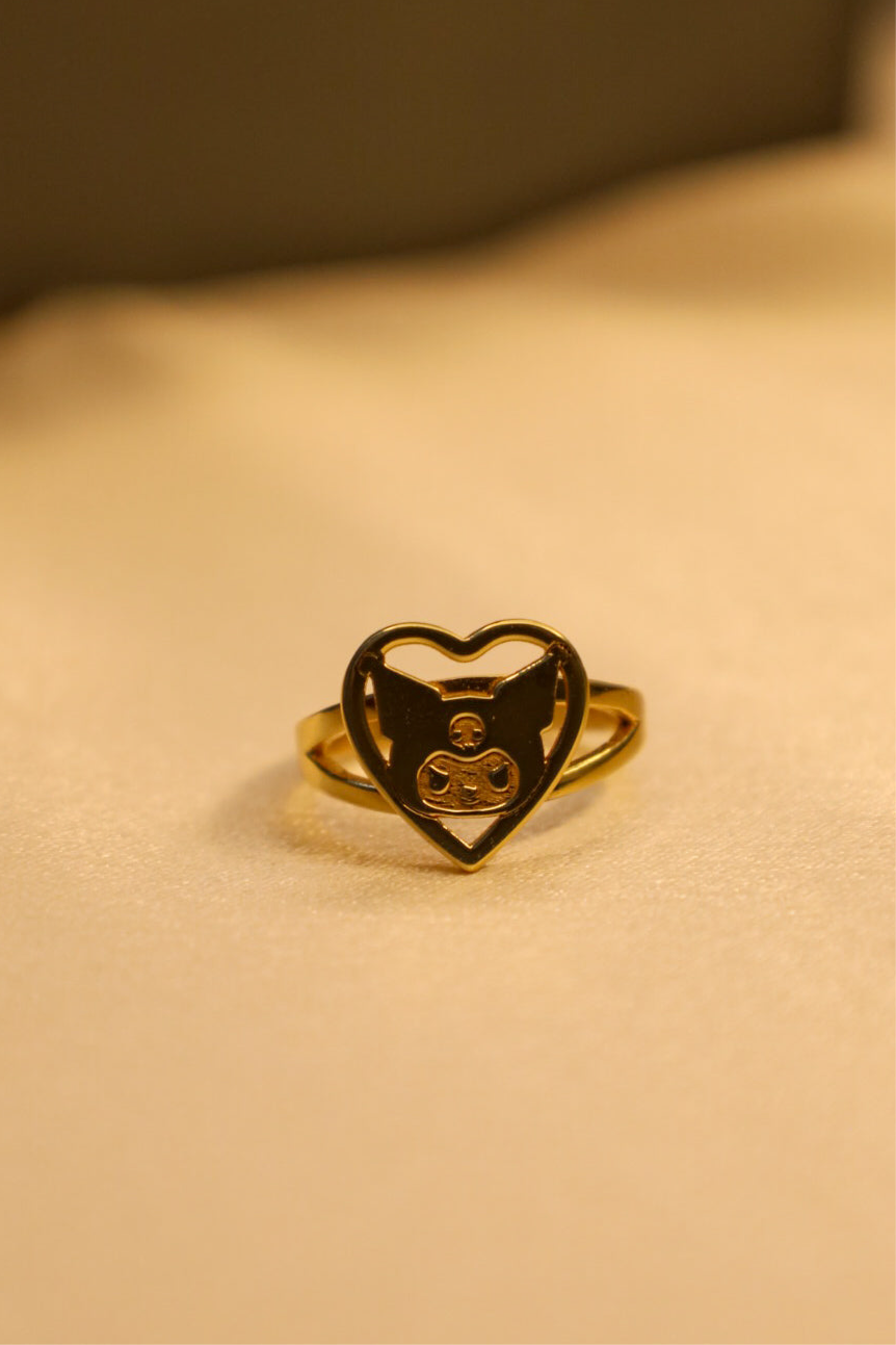 Kuromi heart ring