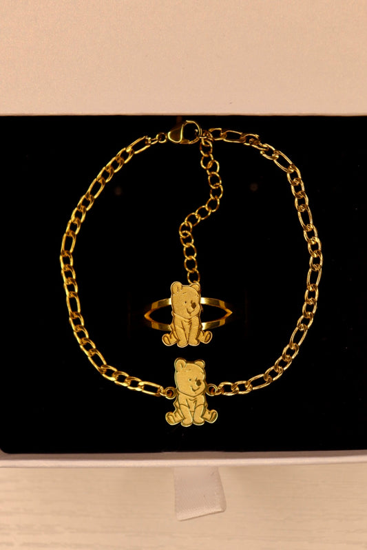 Winnie the Pooh bracelet and ring set